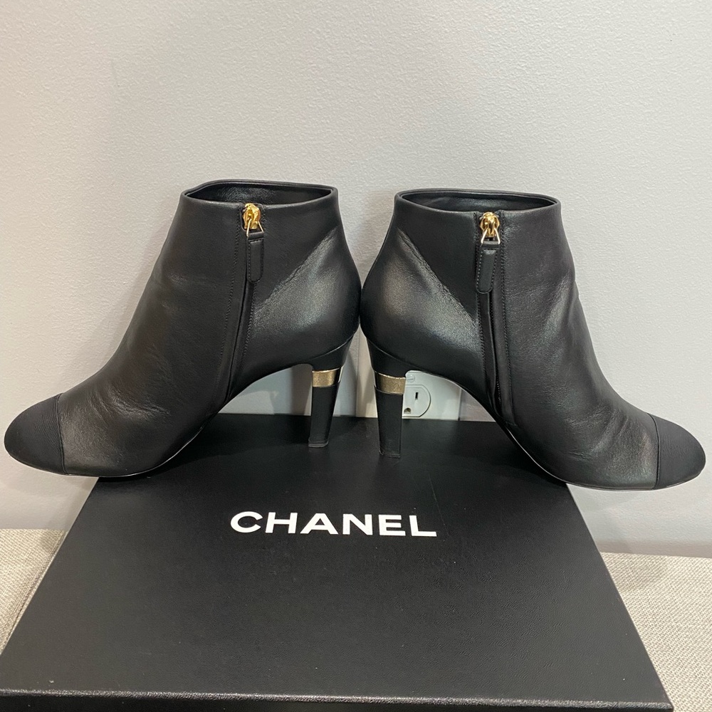 Chanel Black Leather Boots